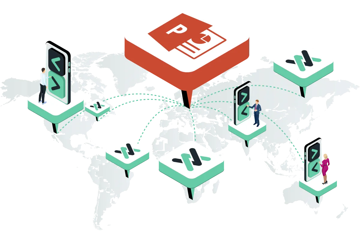 Presenters around the world advancing one PowerPoint deck from their phones with Cliqer