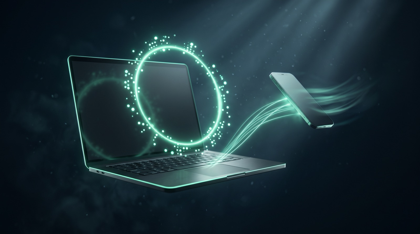 Host laptop with a room code and a phone joining the Cliqer session
