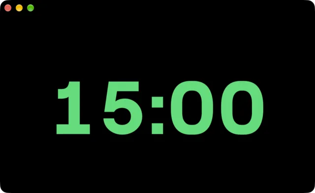 The Timer Display window on a Mac
