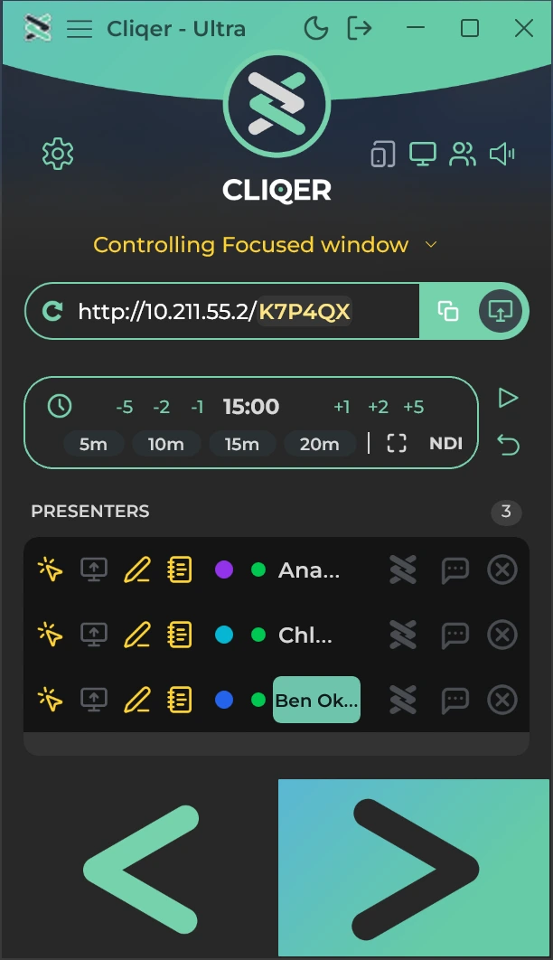 The Classic layout on Windows with a presenter name highlighted, asking to join