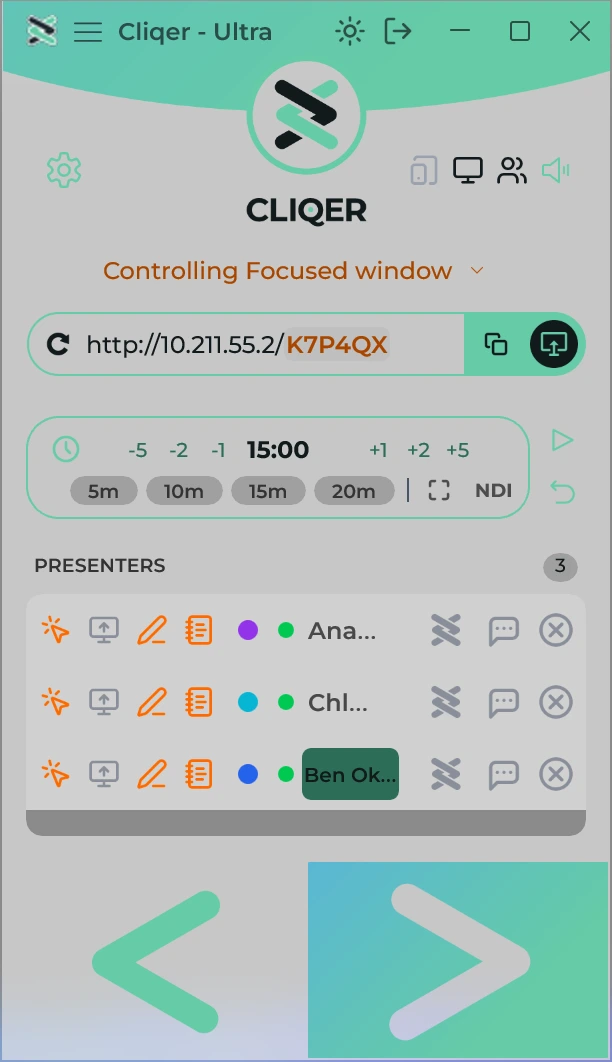 The Classic layout on Windows with a presenter name highlighted, asking to join