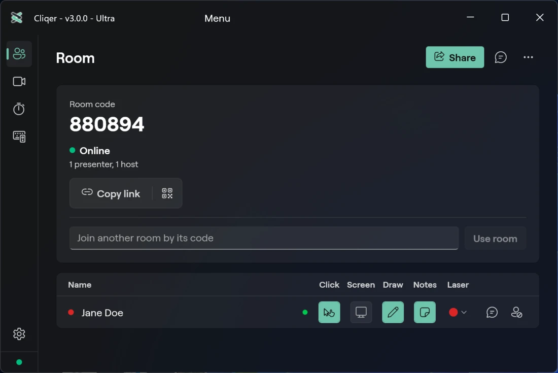 The Room page in the Fluent window design on Windows