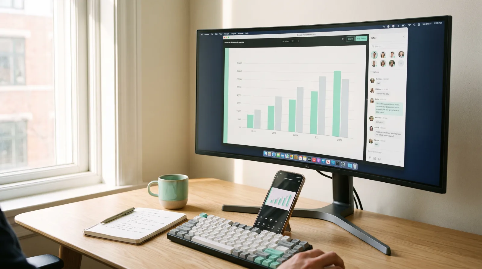Event crew and speaker sharing one live deck with Cliqer as their Slack clicker