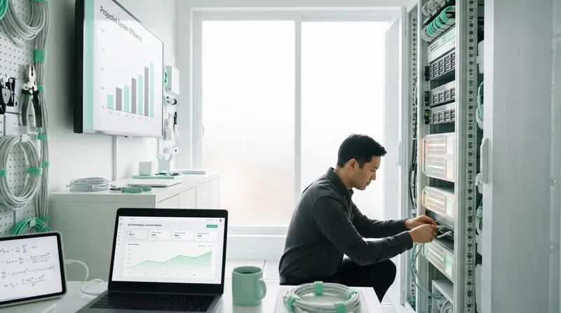 An IT manager and an event producer reviewing a procurement form together at a desk