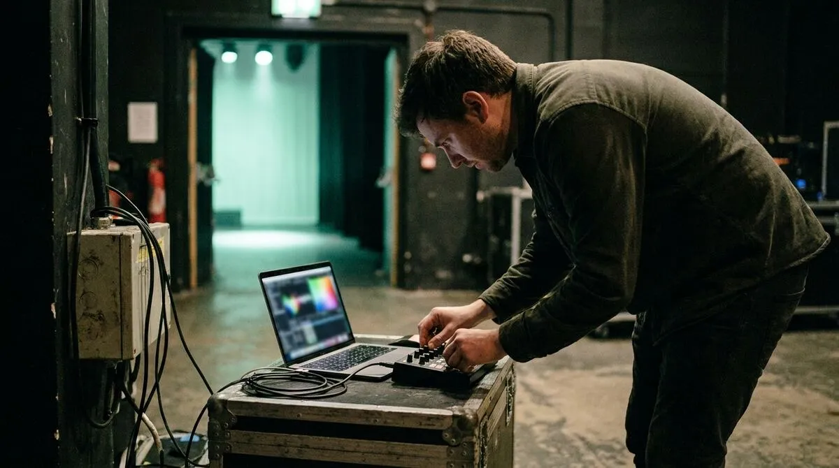 Event producer resetting a timer preset backstage between speaker sessions