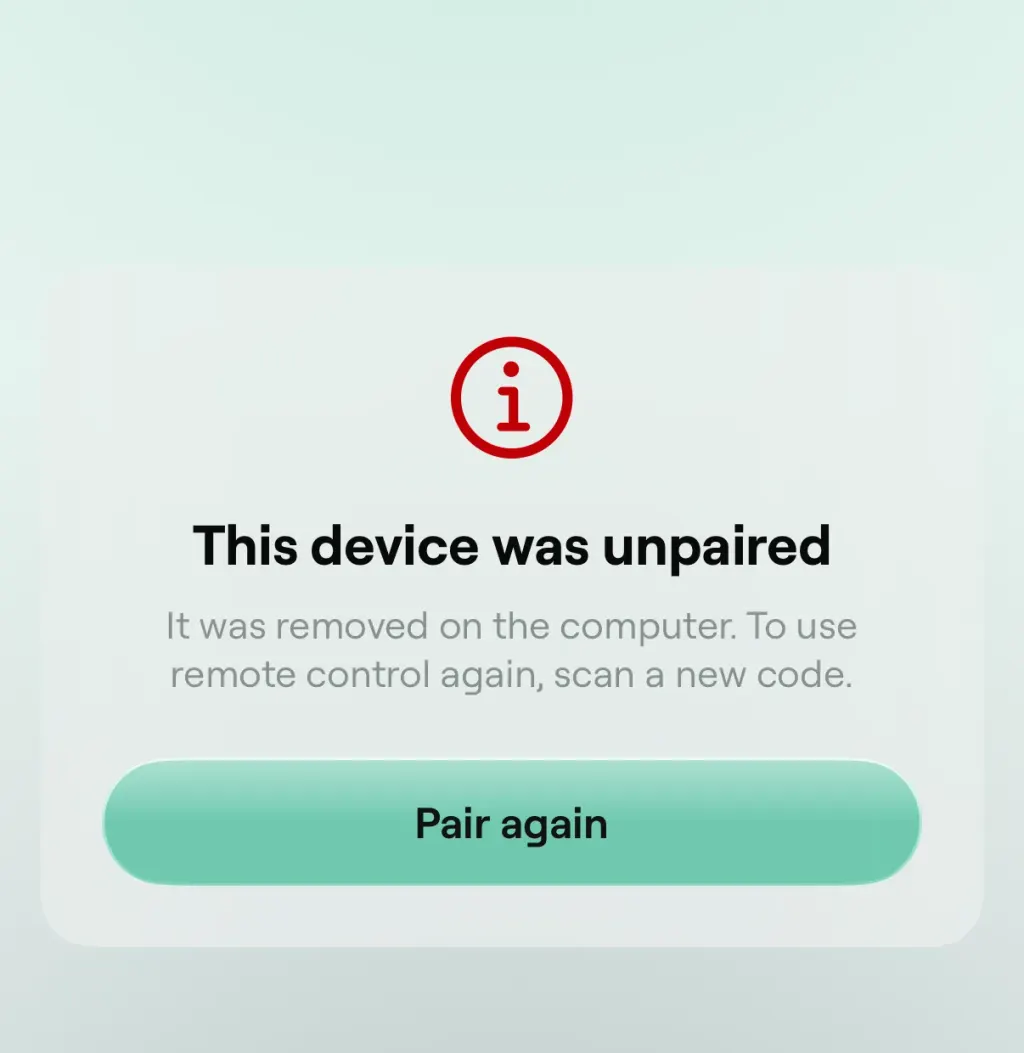 L'avviso Questo dispositivo è stato dissociato su iPhone con un pulsante Associa di nuovo