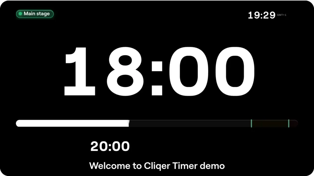 The Confidence monitor template of Cliqer Timer.