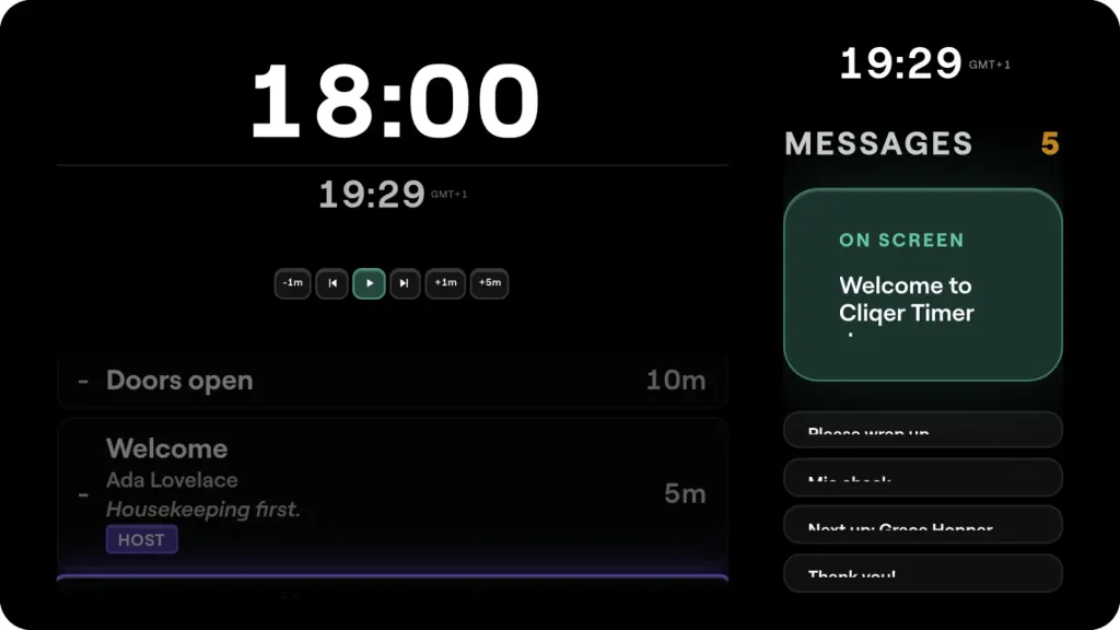The Operator template of Cliqer Timer.